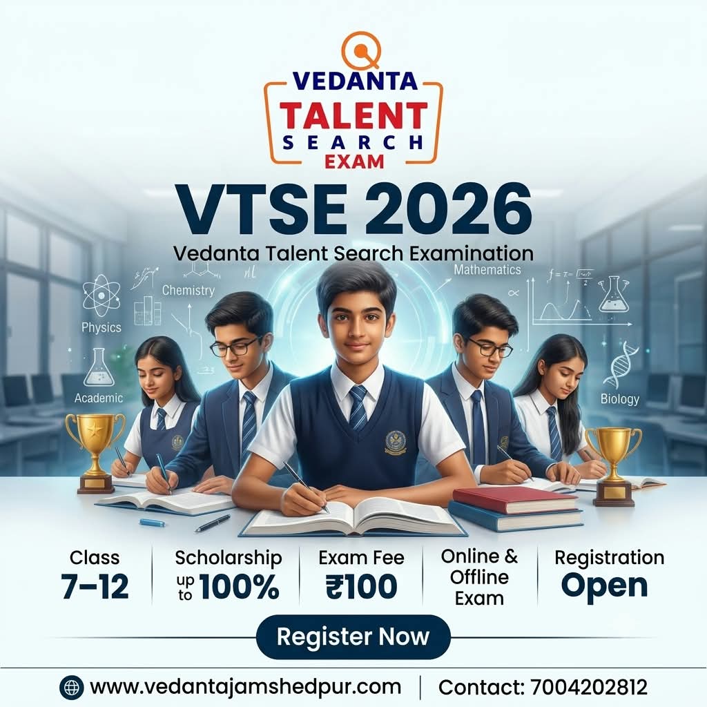 VTSE 2026 Vedanta Talent Search Examination poster